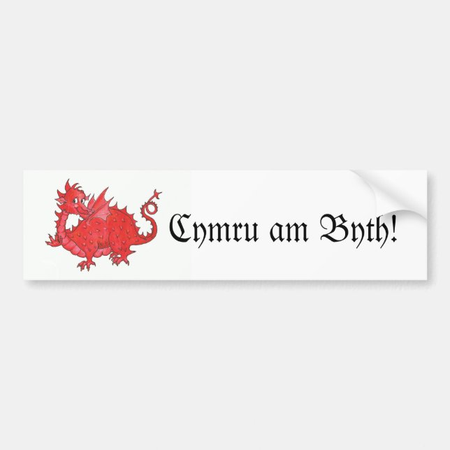 Autocollant De Voiture Sticker pour dragon rouge mignon gallois sur mesur (Devant)