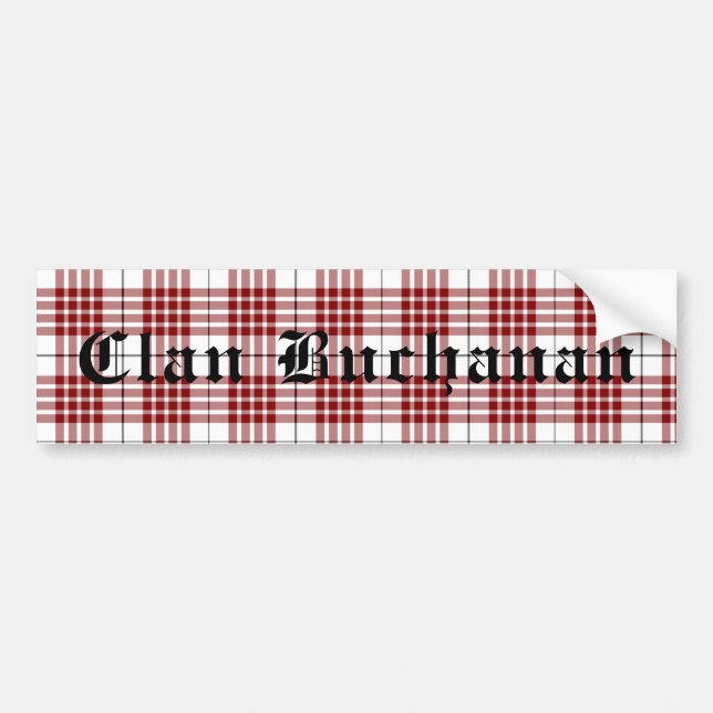 Autocollant De Voiture Sticker pour pare-chocs Clan Buchanan Tartan (Devant)