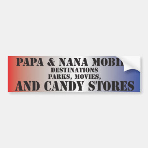 Autocollant De Voiture Sticker pour pare-chocs Papa Nana