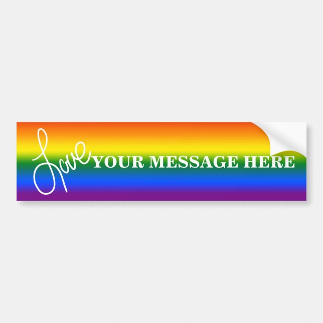 Autocollant De Voiture Sticker pour pare-chocs Rainbow Pride Love (Devant)