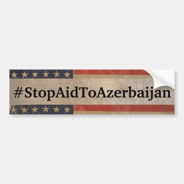 Autocollant De Voiture Sticker pour pare-chocs #StopAidToAzerbaijan (Devant)
