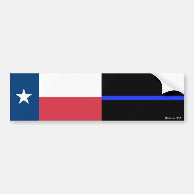 Autocollant De Voiture Sticker pour pare-chocs Texas & Police Mince Ligne (Devant)