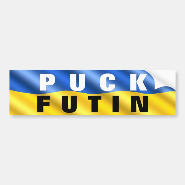 Autocollant De Voiture Sticker Puck Futin drapeau ukrainien soutien Ukrai (Devant)