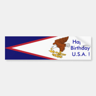 Autocollant De Voiture Sticker Samoa Américaines, Joyeux Anniversaire U.S