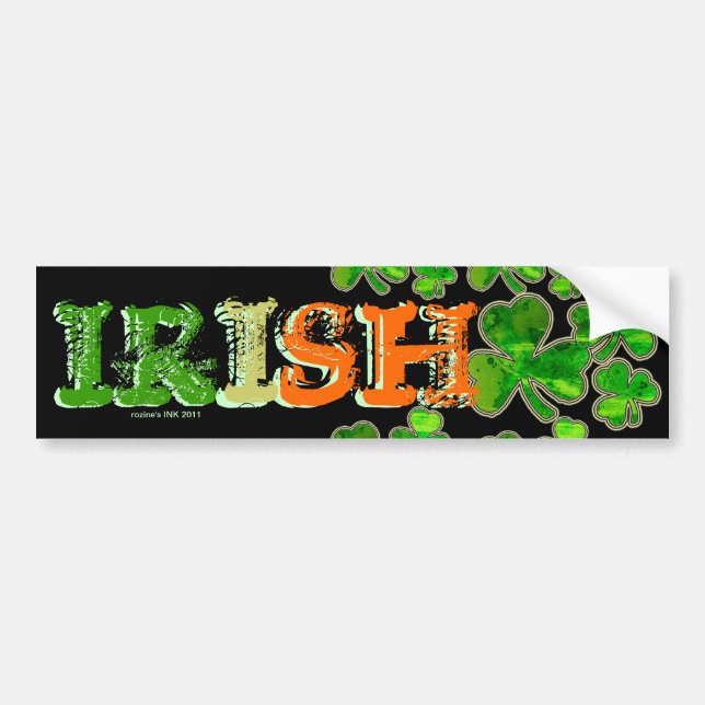 Autocollant De Voiture Sticker Shamrock vert orange blanc irlandais (Devant)