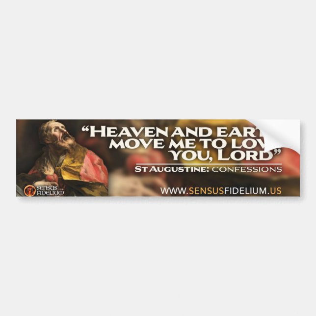 Autocollant De Voiture Sticker St Augustine "Heaven & Earth Move Me" (Devant)