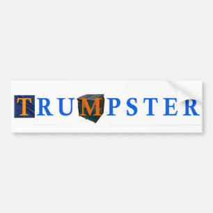 Autocollant De Voiture Sticker Trump Dumpster 2 — Bleu, Blanc