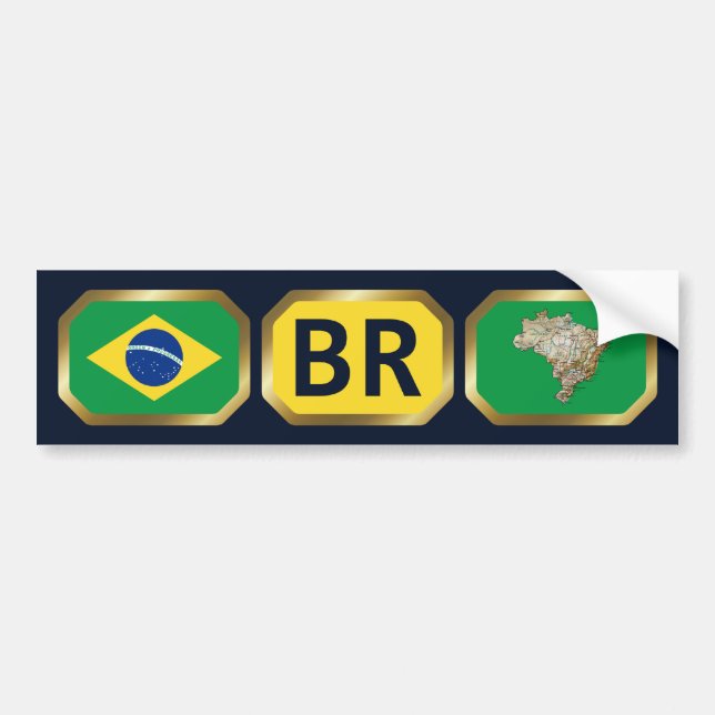 Autocollant De Voiture Sticulation de pare-chocs de la carte du drapeau b (Devant)