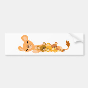 Autocollant De Voiture Sticule pare-chocs pour maman caricaturale et lion
