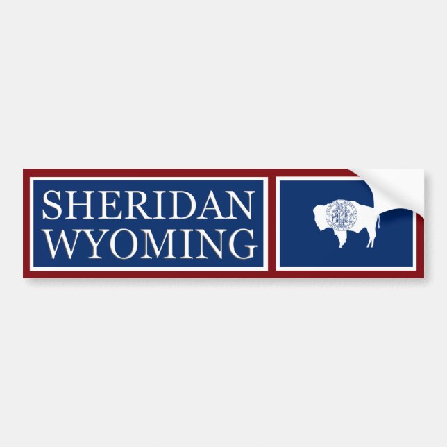 Autocollant De Voiture Sticule pare-chocs Sheridan Wyoming State Flag (Devant)
