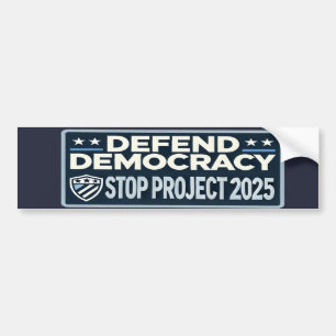 Autocollant De Voiture Stop Project 2025 - Défendre la démocratie - Vote