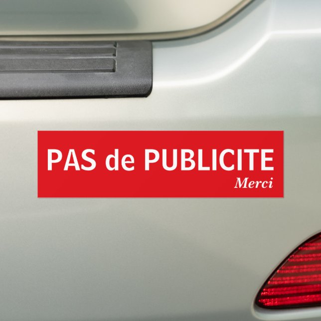 Autocollant De Voiture Stop Pub Idéal pour éviter les publicités (En voiture)