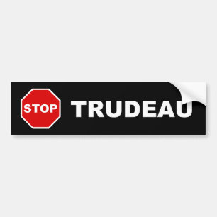 Autocollant De Voiture Stop Trudeau Bumpersticker (Noir)