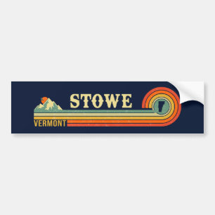 Autocollant De Voiture Stowe Mountain Vermont Retro Sunset Ski Souvenir