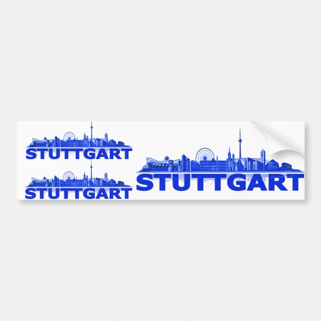 Autocollant De Voiture Stuttgart Ville Skyline - Autocollants/autocollant (Devant)