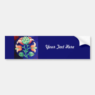 AUTOCOLLANT DE VOITURE STYLIZED FLOWER/ RED PINK GREEN BLUE FLORAL