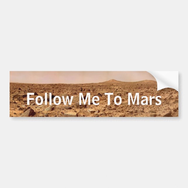 Autocollant De Voiture Suivez-Moi Vers Mars - Surface Mars (Devant)