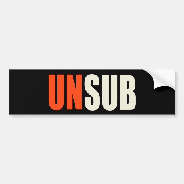 Autocollant De Voiture Sujet d'inconnu d'Unsub (Devant)