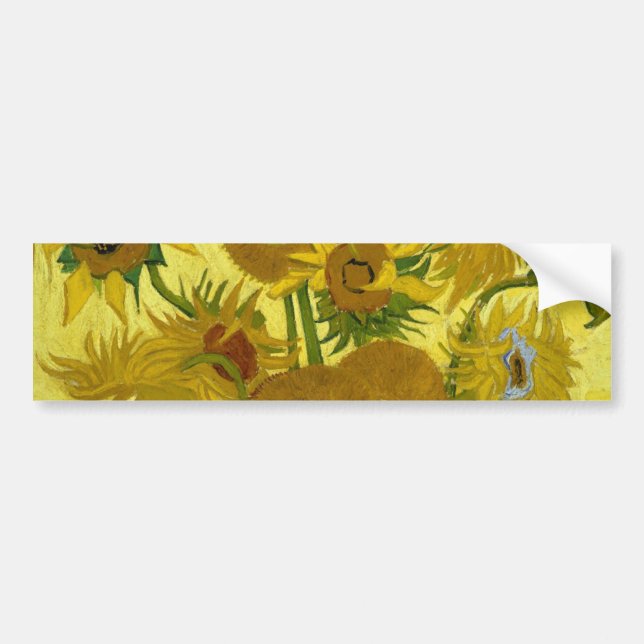 Autocollant De Voiture Sunflowers dans Vase Van Gogh Art (Devant)