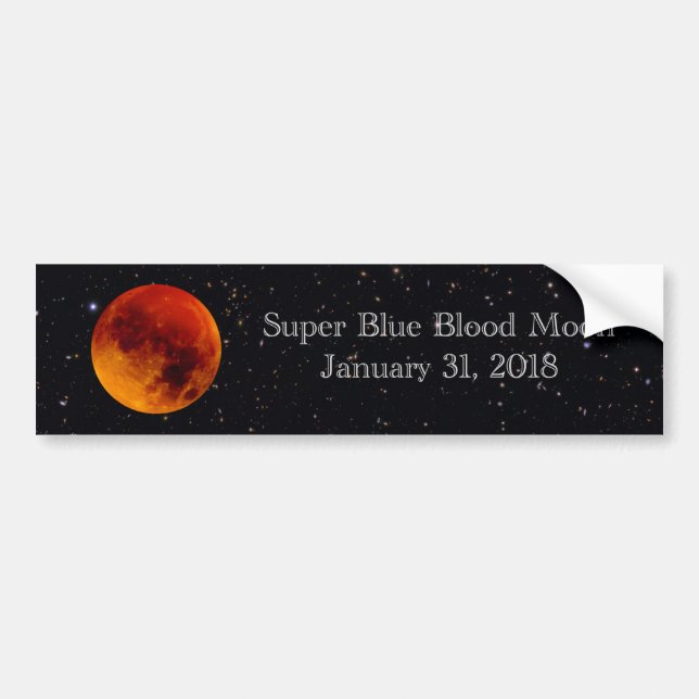 Autocollant De Voiture Super Blue Blood Moon 2018 (Devant)