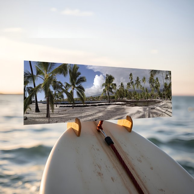 Autocollant De Voiture Superbe plage Hawaii Puuhonua o Honaunau Panorama (Tropical beach panoramic landscape bumper sticker of Pu'uhonua o Hōnaunau Hawaii's big island.)
