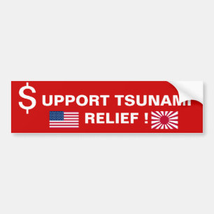 AUTOCOLLANT DE VOITURE SUPPORT TSUNAMI RELIEF !