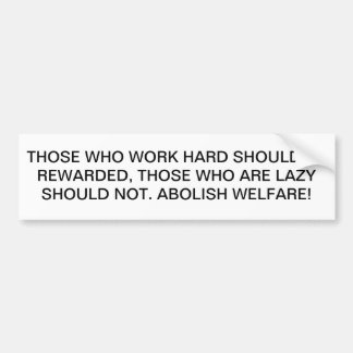 Autocollant De Voiture Supprimez l'aide sociale