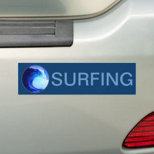 Autocollant De Voiture surf cool bleu vague