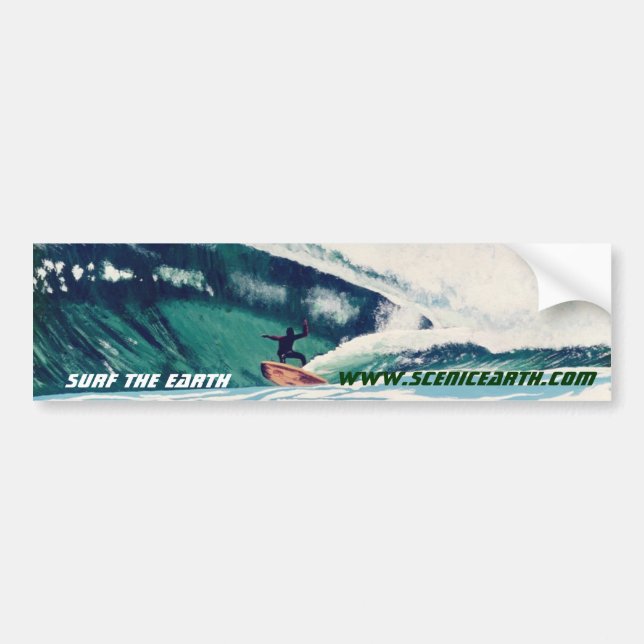 Autocollant De Voiture Surf Ocean Surfer Art Sticker (Devant)