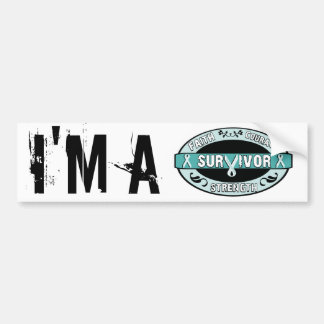 Autocollant De Voiture Survivant du cancer Turquoise