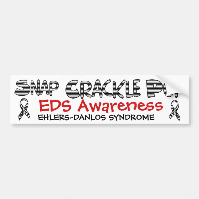 Autocollant De Voiture Sydrome Ehlers-Danlos Snap, Cracket, Pop EDS (Devant)