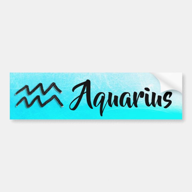 Autocollant De Voiture Symbole bleu Zodiaque Aquarius Horoscope (Devant)