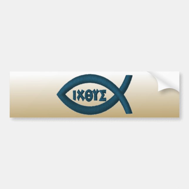 Autocollant De Voiture Symbole de chrétien de poissons de Jésus (Devant)