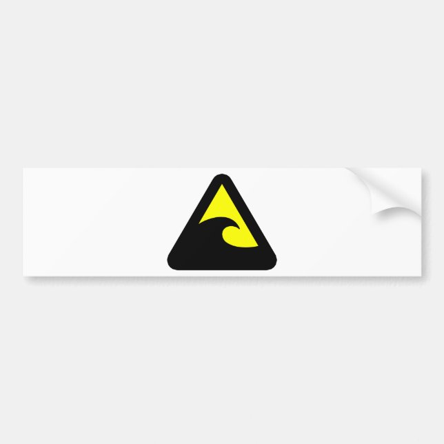 Autocollant De Voiture Symbole de danger du tsunami (Devant)