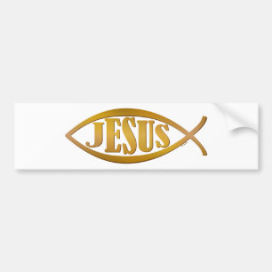 Autocollant De Voiture Symbole de Jésus et de poissons