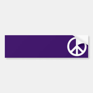 Autocollant De Voiture Symbole de la paix blanc sur fond violet foncé