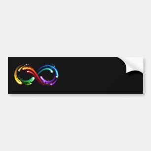 Autocollant De Voiture Symbole de l'infini de comètes arc-en-ciel