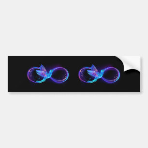 Autocollant De Voiture Symbole de l'infini néon avec colibri lumineux