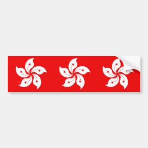 Autocollant De Voiture Symbole de l'orchidée blanche de Hong Kong en roug