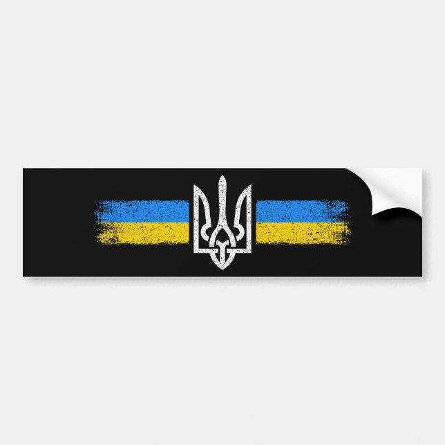 Autocollant De Voiture SYMBOLE DU Drapeau Ukraine (Devant)