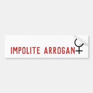 Autocollant De Voiture Symbole féminin imppolite Arrogant Femme 2 ligne