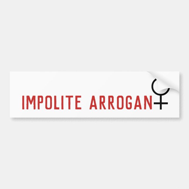 Autocollant De Voiture Symbole féminin imppolite Arrogant Femme 2 ligne (Devant)