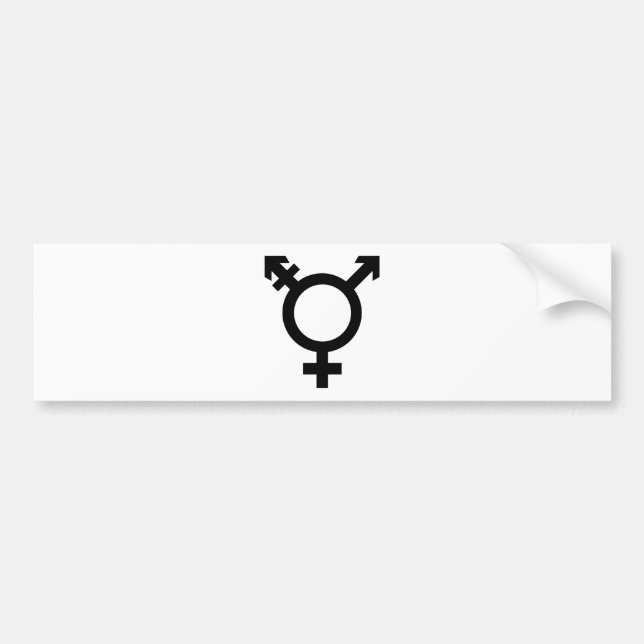 Autocollant De Voiture Symbole noir de transsexuel (Devant)