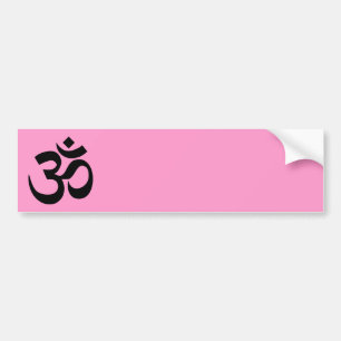 Autocollant De Voiture Symbole Om rose et noir