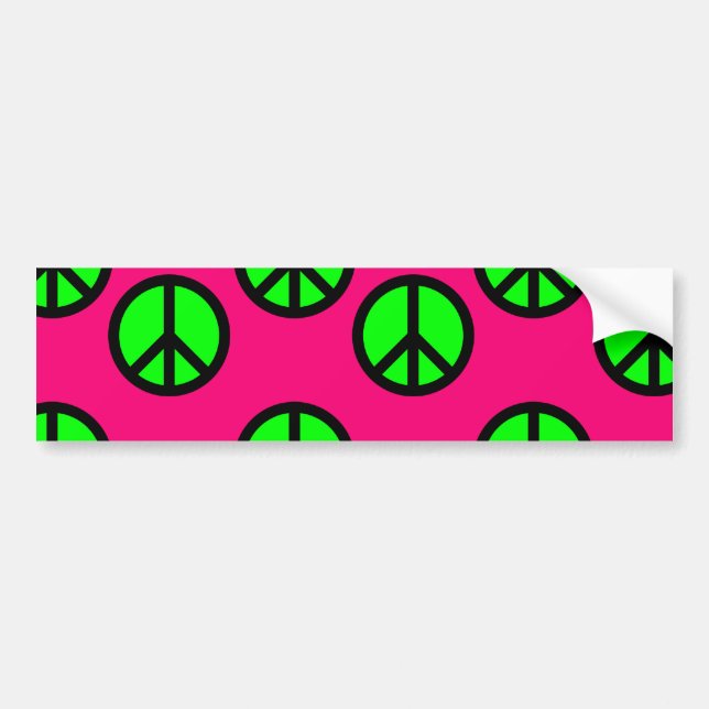 Autocollant De Voiture SYMBOLE PLEIN CHAUD PNEON Vert PLEIN Motif Hippie (Devant)