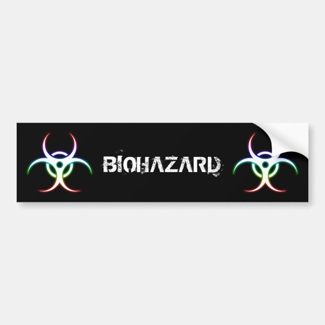 Autocollant De Voiture Symbole rougeoyant de Biohazard - adhésif pour (Devant)