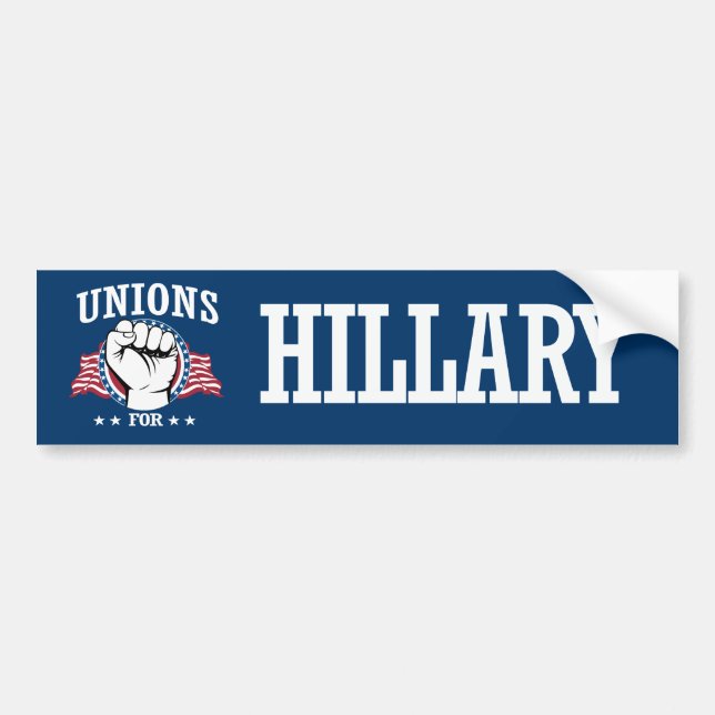 AUTOCOLLANT DE VOITURE SYNDICATS POUR HILLARY (Devant)