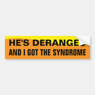 AUTOCOLLANT DE VOITURE SYNDROME DE DÉRANGEMENT