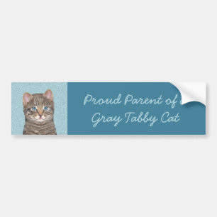 Autocollant De Voiture Tabby Gris Peinture Chat - Cute Original Art Chat