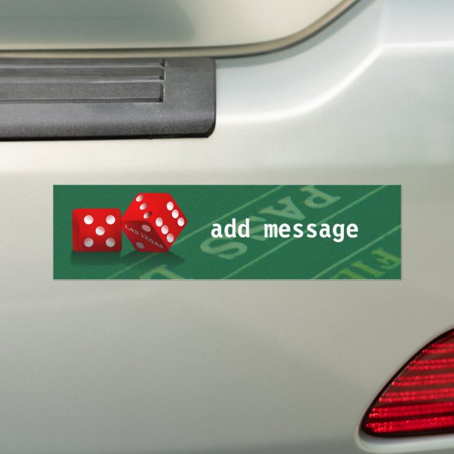 Autocollant De Voiture Table de craps avec dés de Las Vegas (En voiture)